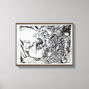 Toile Fuyant en terreur d'une pièce vide...