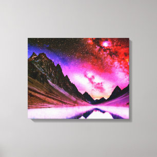 Toile Galactique nuit lointaine planète paysage