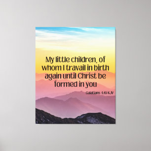 Toile Galates 4:19 Bible Verse KJV Pic Wall Art