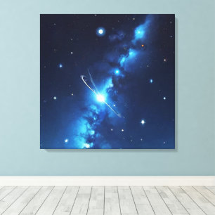 Toile Galaxie céleste bleue des étoiles