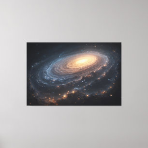 Toile Galaxie spirale dans l'espace profond avec noyau l