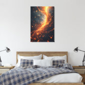 Toile Galaxie Spirale de Notes de Musique Dorées (Insitu(Chambre))