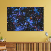 Toile Galaxies colorées, étoiles et planètes la nuit (Insitu(Salon))