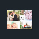 Toile Galerie de photos collages de la famille Monogram<br><div class="desc">Je regardais un mur nu chez moi et je rêve de faire un mur galerie. La pensée d'avoir à obtenir des cadres de tailles différentes m'empêche de continuer. Avez-vous le même problème ? Donc, comme alternative, j'ai créé ce modèle de toile avec différentes tailles d'images pour votre décoration intérieure. J'imagine...</div>