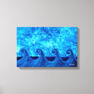 Toile Galerie enveloppée Vagues Bleues