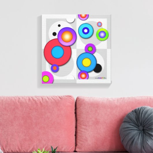 Toile Galerie Wrap CANVAS IMPRIMER CERCLES Pop Art (Insitu(Salon))