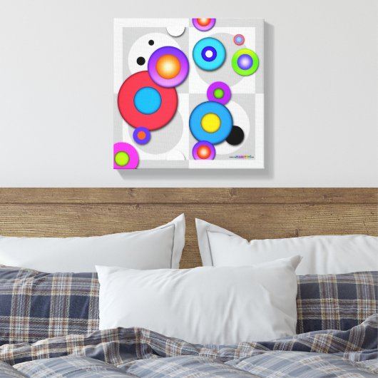 Toile Galerie Wrap CANVAS IMPRIMER CERCLES Pop Art (Insitu(Chambre))