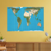 Toile Gall Peters Projection World Map 60x40 pouces (Insitu(Salon))
