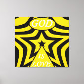 Toile Gallery-Wrapped Canvas: Cyber Yellow & Black Star (Recto)