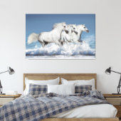 Toile Galloping Chevaux blancs andalous (Insitu(Chambre))