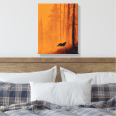Toile Galloping Horse Blaze Orange Forest Art (Insitu(Chambre))