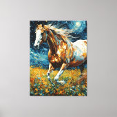 Toile Galloping Pinto Stallion Van Gogh (Recto)