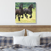 Toile Galop Friesian Horses Canvas Imprimer (Insitu(Chambre))