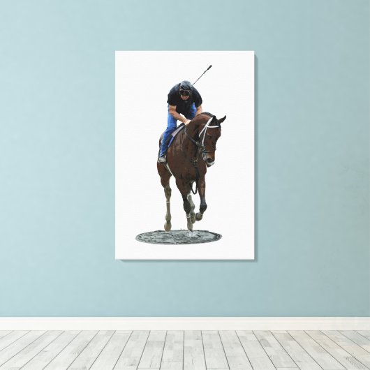 Toile Galoping Thoroughbred Horse Stretch Canvas Imprime (Insitu (Plancher de Bois))