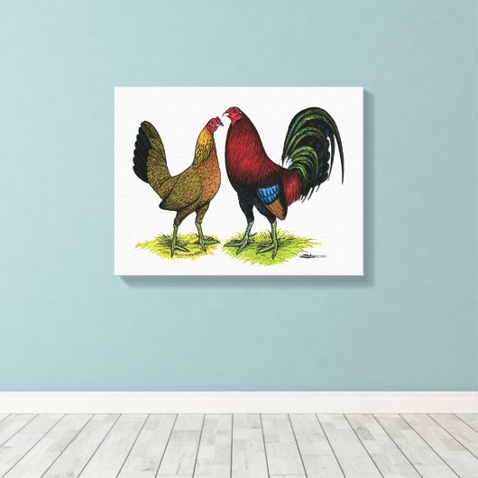 Toile Gamefowl Pair (Insitu (Plancher de Bois))