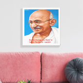 Toile Gandhi & Be the Change Quote Canvas Imprimer (Insitu(Salon))