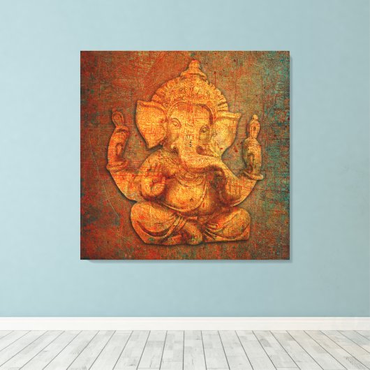 Toile Ganesh Sur Un Arrière - plan En Pierre De Détresse (Insitu (Plancher de Bois))