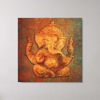 Toile Ganesh Sur Un Arrière - plan En Pierre De Détresse