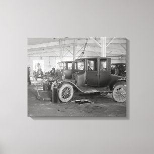 Toile Garage de réparation automobile, 1926. Photo ancie