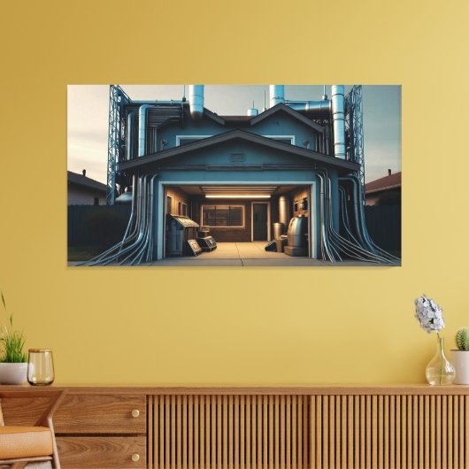 Toile Garage Tech Upgrade canvas print (Insitu(Salon))