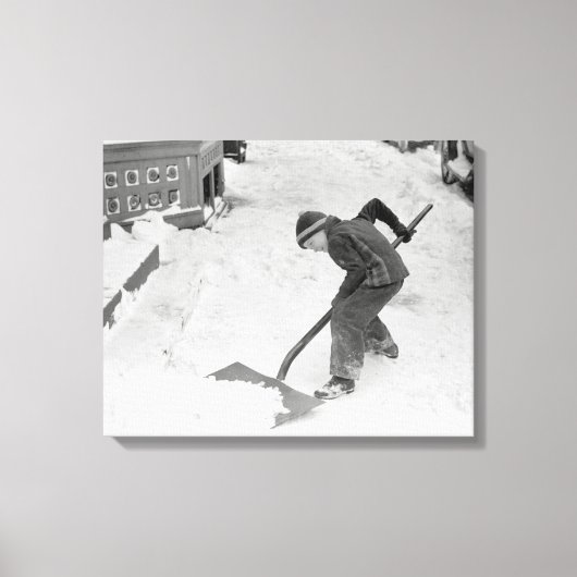 Toile Garçon déblayant la neige, 1940 (Recto)