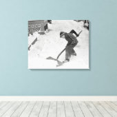 Toile Garçon Shoveling Neige, 1940 (Insitu (Plancher de Bois))