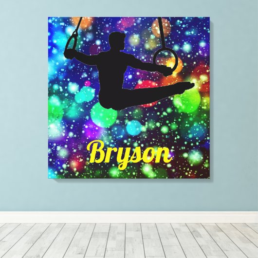 Toile Garçons Gymnastique toujours Anneaux Canvas Art av (Insitu (Plancher de Bois))