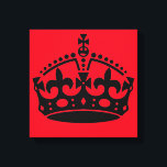 Toile Gardez le calme et continuez sur la couronne<br><div class="desc">Restez calme et continuez sur la couronne. Vous pouvez personnaliser davantage la conception si vous le souhaitez, par exemple en ajoutant votre nom ou un autre texte, ou en ajustant l'image - il vous suffit de cliquer sur "Personnaliser" pour voir toutes les options.</div>