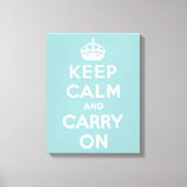 Toile Gardez le calme et continuez sur le bleu clair (Recto)