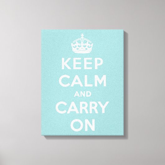 Toile Gardez le calme et continuez sur le bleu clair (Recto)