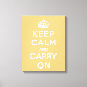 Toile Gardez le calme et continuez sur le jaune clair