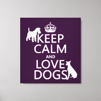 Gardez le calme et les chiens d'amour - toutes les