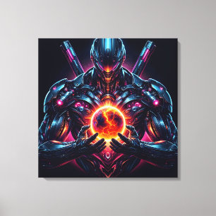 Toile Gardien Cosmique Cybernétique Abstrait Robot Futur