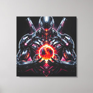 Toile Gardien Cosmique Cybernétique Abstrait Robot Futur