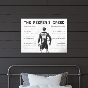Toile Gardien de but de football Crédence Monogramme Bla