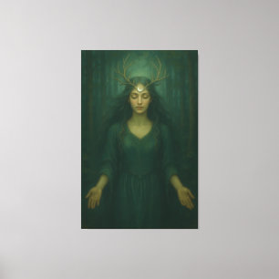 Toile Gardienne de la Lune à Bois – Art de la Déesse Mys