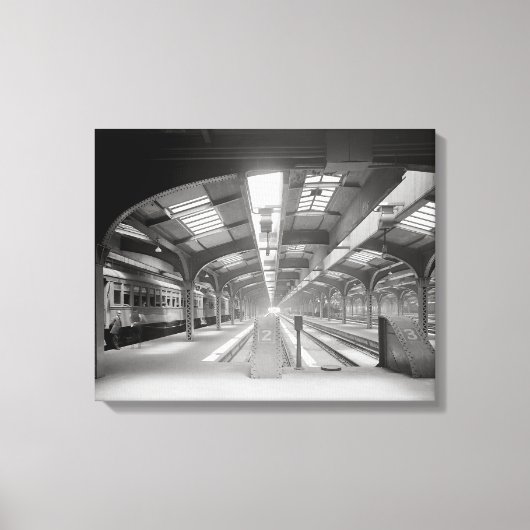 Toile Gare de Chicago, 1920. Photo vintage (Recto)