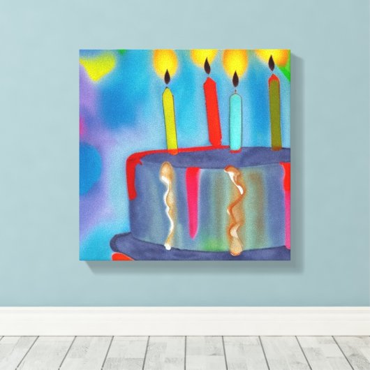 Toile Gâteau d'anniversaire (Insitu (Plancher de Bois))