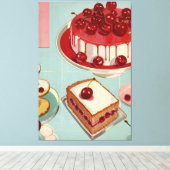 Toile Gâteau de cerise futuriste rétro (Insitu (Plancher de Bois))