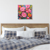 Toile Gauguin Inspiré Floral Rose (Insitu(Chambre))
