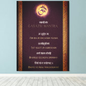 Toile Gayatri Mantra sanskrit et anglais (Insitu (Plancher de Bois))