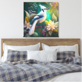 Toile Geai à ailes de sarcelle à touffe blanche oiseau d (Insitu(Chambre))