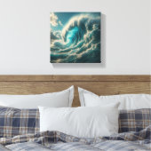 Toile Géant majestueux Blue Wave - Puissance océanique d (Insitu(Chambre))