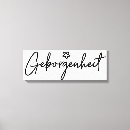 Toile Geborgenheit, mot allemand, sécurité (Recto)