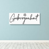 Toile Geborgenheit, mot allemand, sécurité (Insitu (Plancher de Bois))