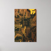 Toile Geek Sortie carte circuit électronique orange PCB  (Recto)