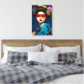 Toile Geisha avec masque rouge et coiffure culturelle mo (Insitu(Chambre))