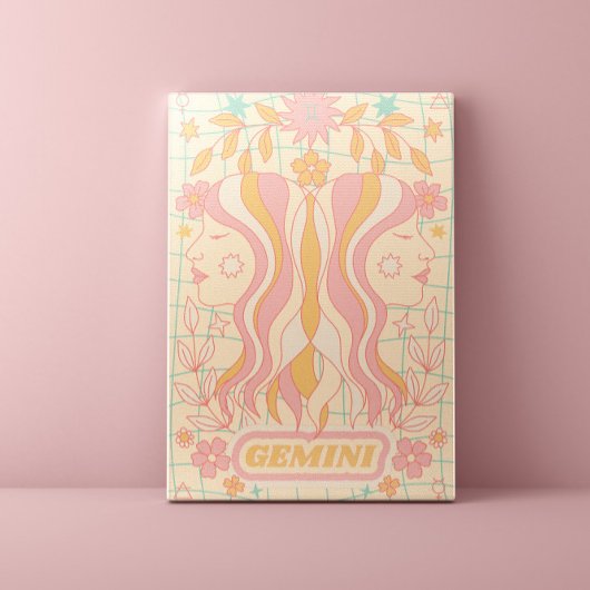 Toile Gemini Celestial Zodiac Pastel Dreams Wall Arts