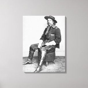 Toile Général George A. Custer (b/w photo)