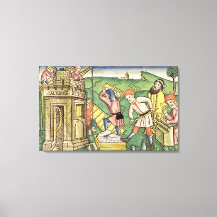 Toile Genèse 11 1-9 construisant la tour de Babel, de t